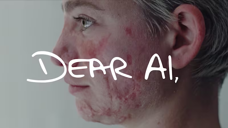 Goldmedaillengewinner Bebe Vio ist in Nahaufnahme mit „dear AI“ Text-Overlay auf der Bildgebung zu sehen
