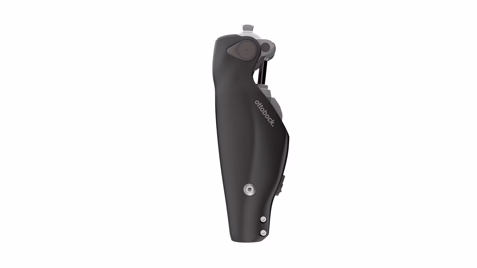A side view of the Genium X3 microprocessor knee, a cutting edge prosthesis specifically developed to support retired and injured military personnel.