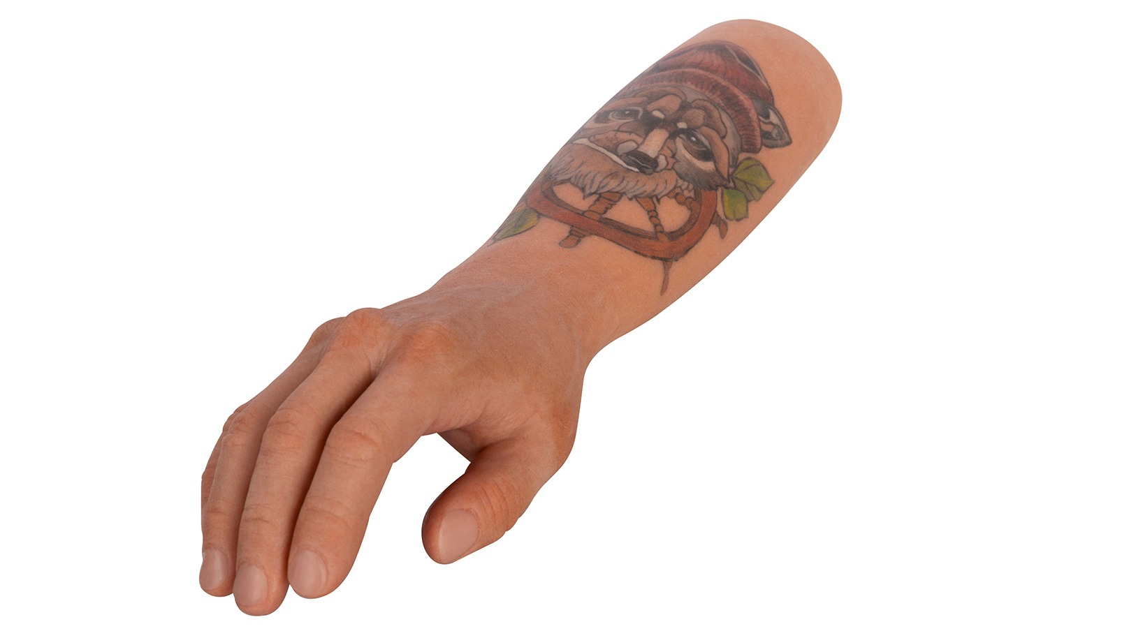 Cubierta de brazo protésico de silicona personalizada.