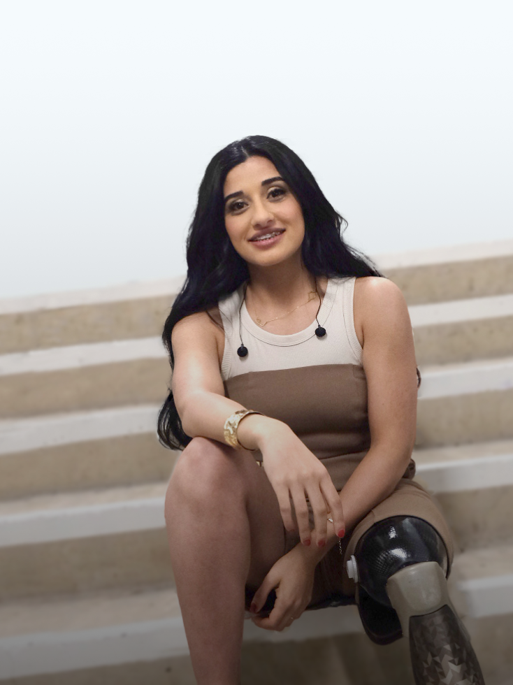 Portrait of Dima Aktaa dressed for Eurovision live performance.