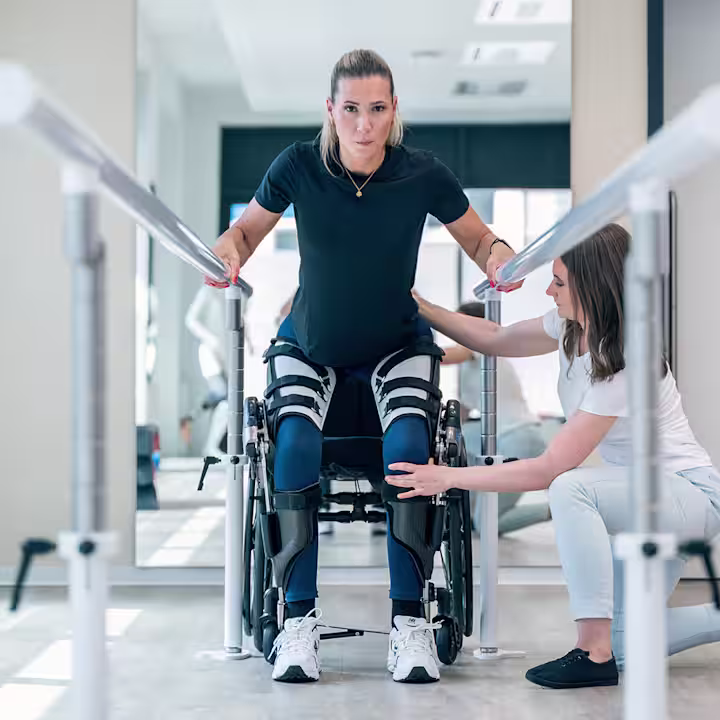 Orthotist fitting a C-Brace from Ottobock