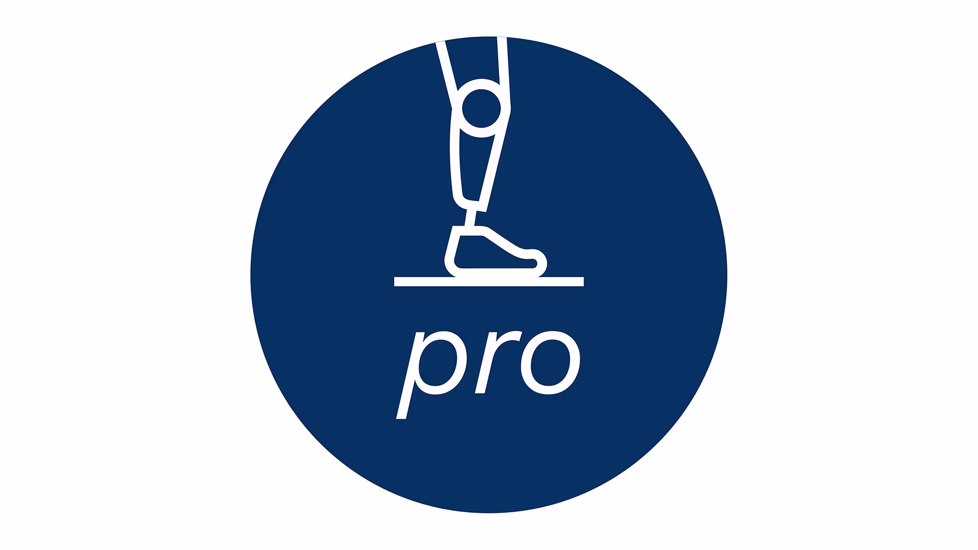 The app icon consists of a blue circle with a graphically represented prosthesis and the word “pro” below.
