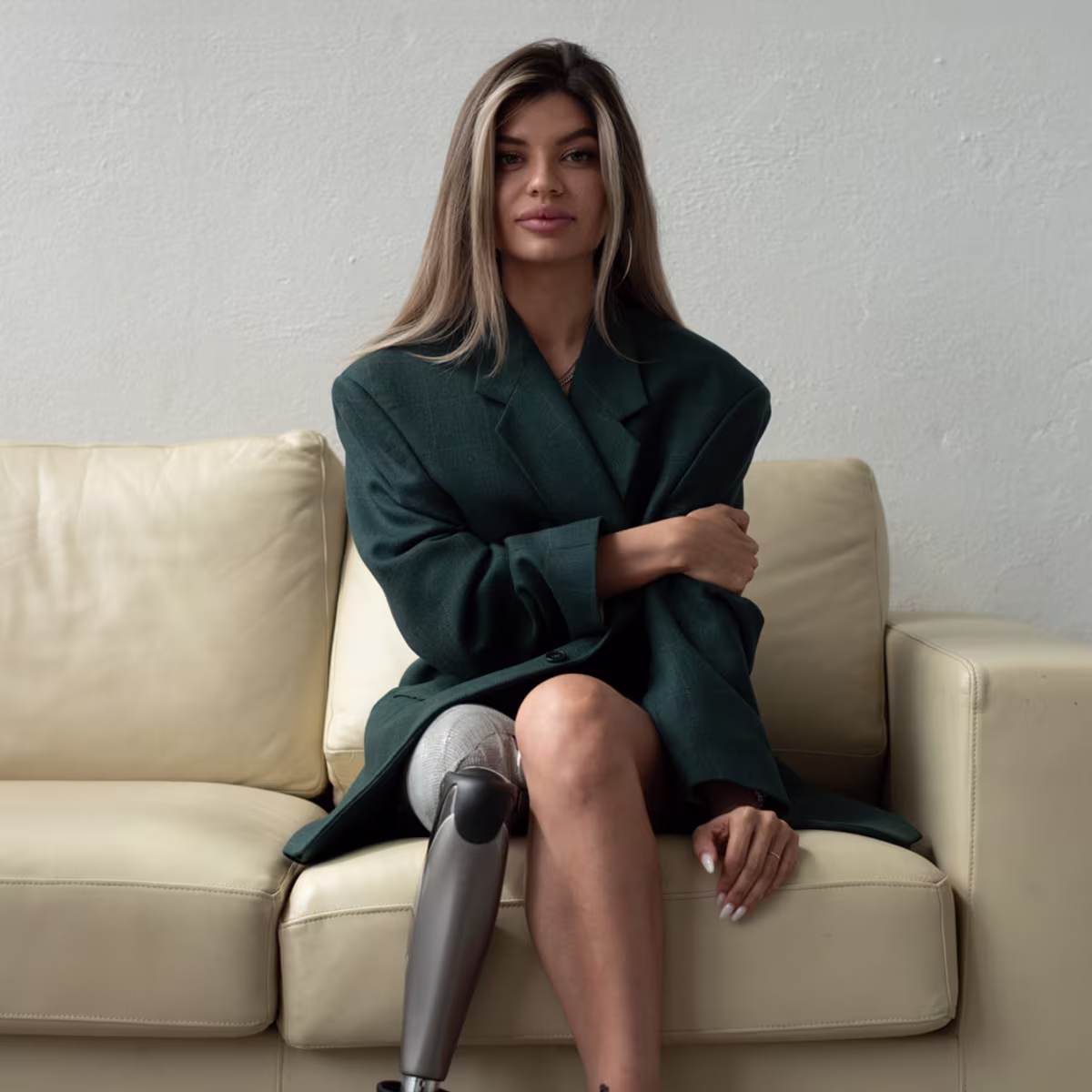 Kristina sitting on the couch