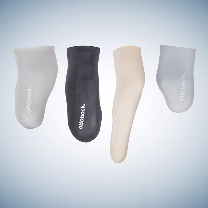 Ottobock Skeo liner providing comfort and secure fit for prosthetic sockets.