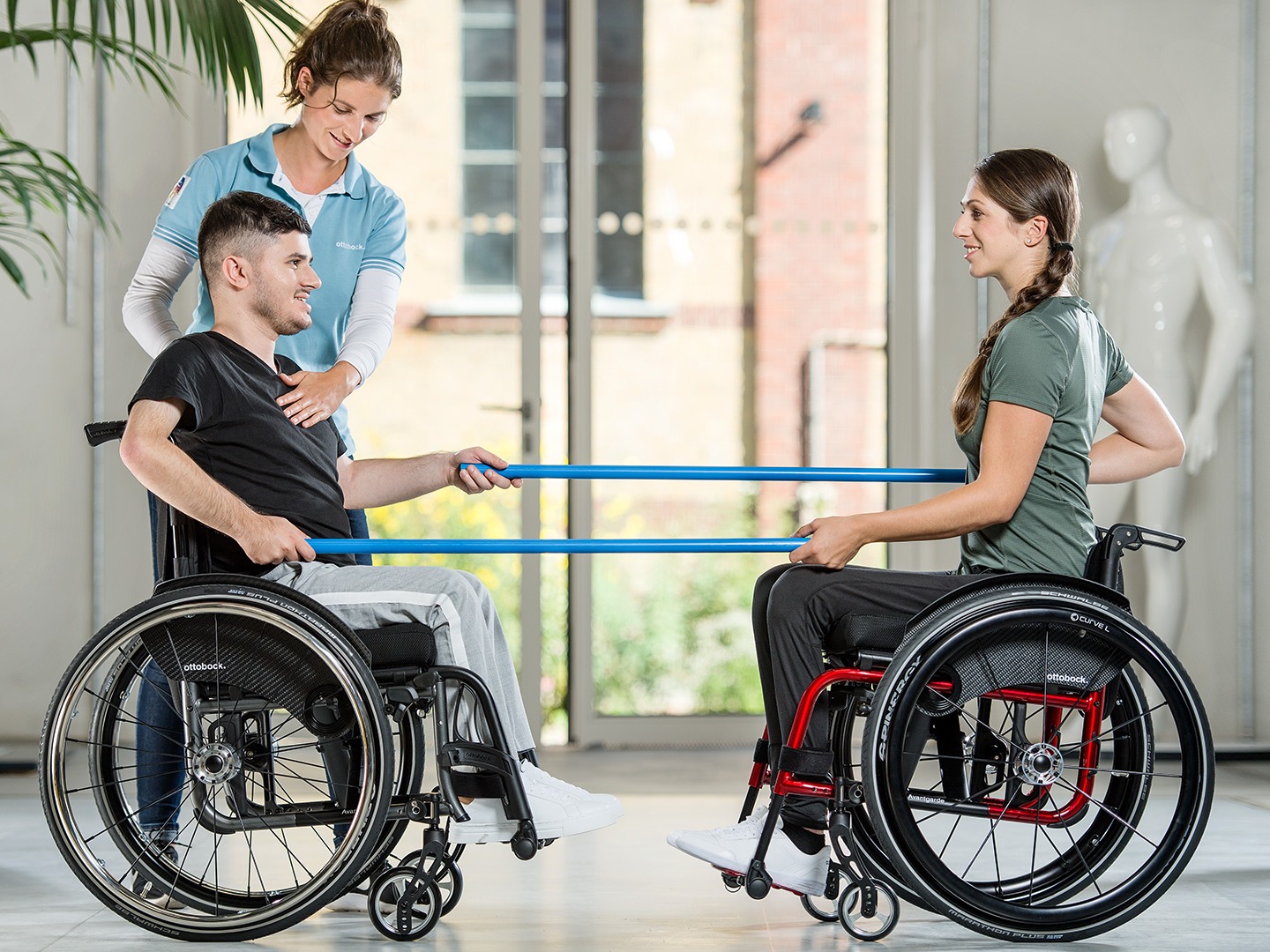Wheelchair users at our Patient Care Center in Berlin