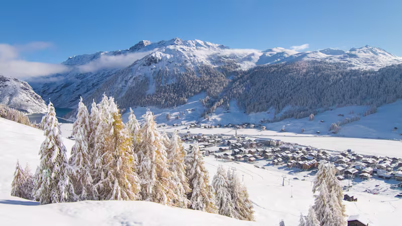 Paralympic Winter Games Village under snow seen from far