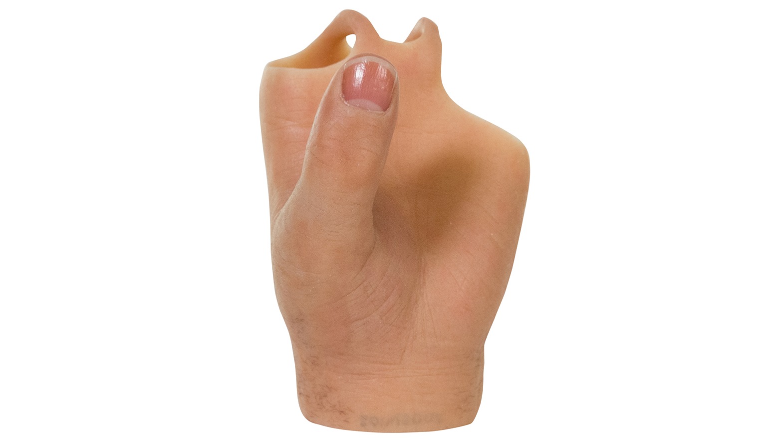 Una mano parcial de silicona con un pulgar para aquellos con amputaciones de pulgar