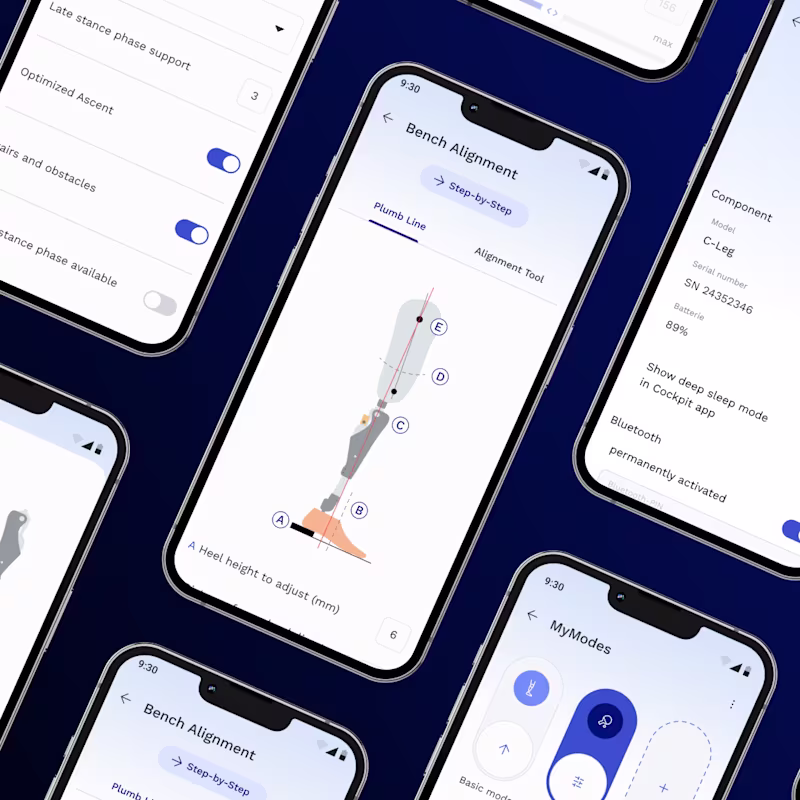Showing the app environment of the new connectgo.pro from Ottobock.