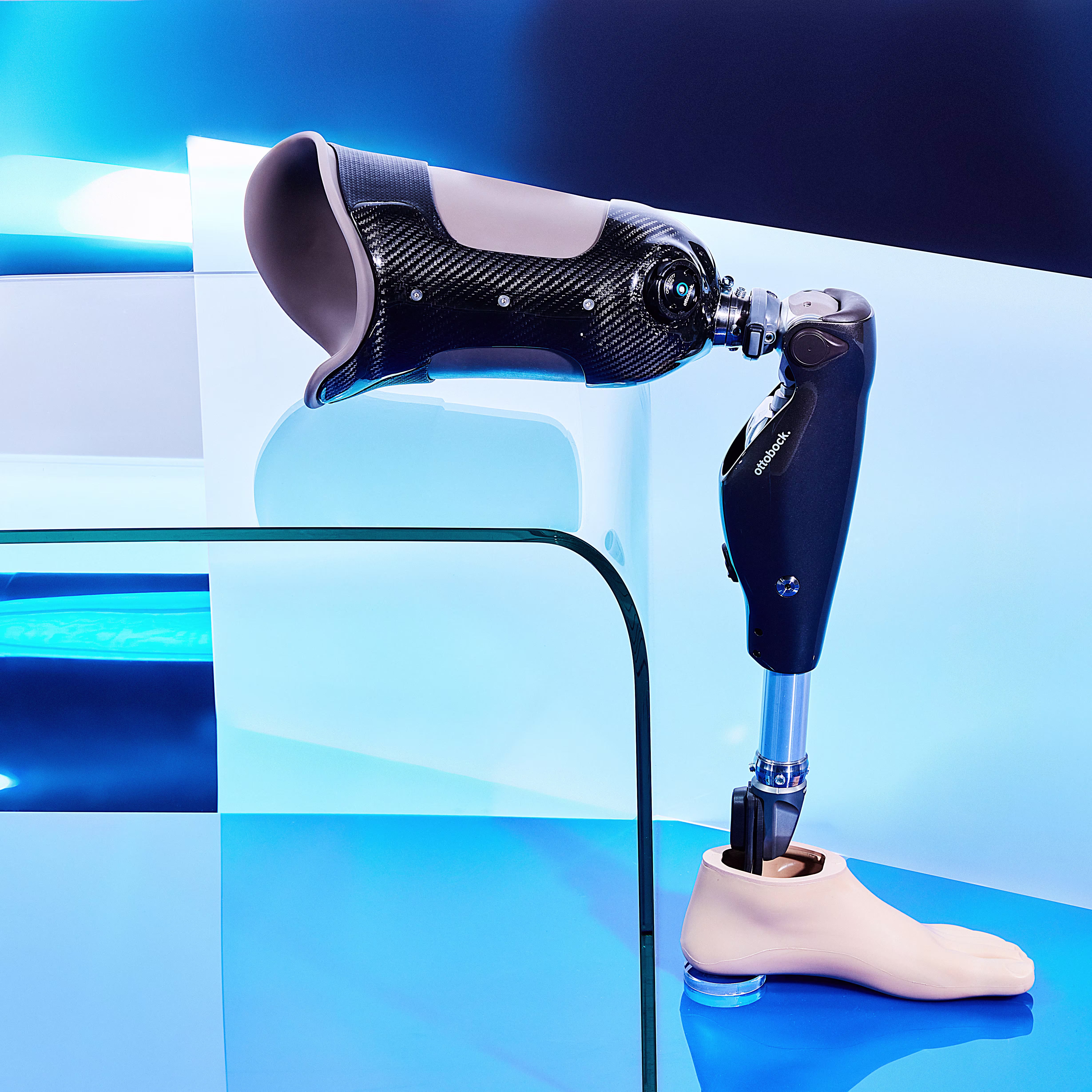 A high quality image of an Ottobock microprocessor knee