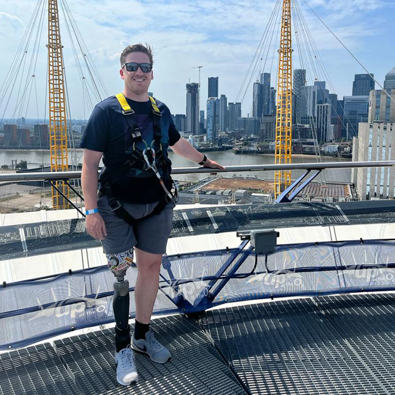 C-Leg user Dave standing on top of the O2 in London. 