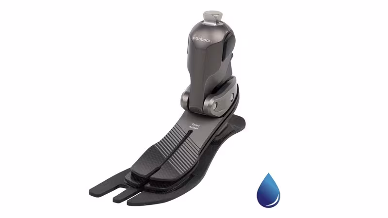 The Taleo Adapt water resistant prosthetic foot custom manufactured by Ottobock