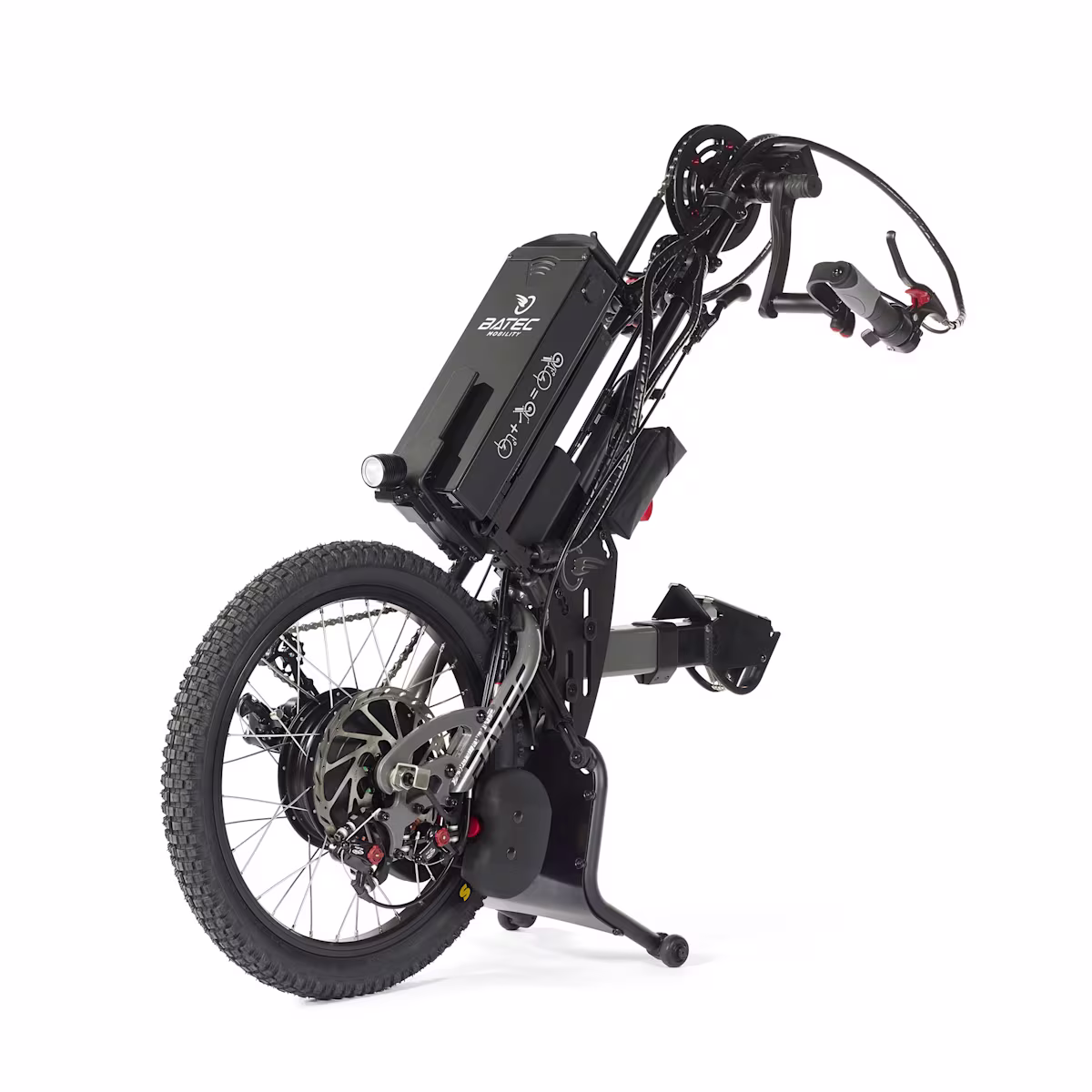 Vista di 3/4 anteriore dell'handbike Batec Hibrid 2