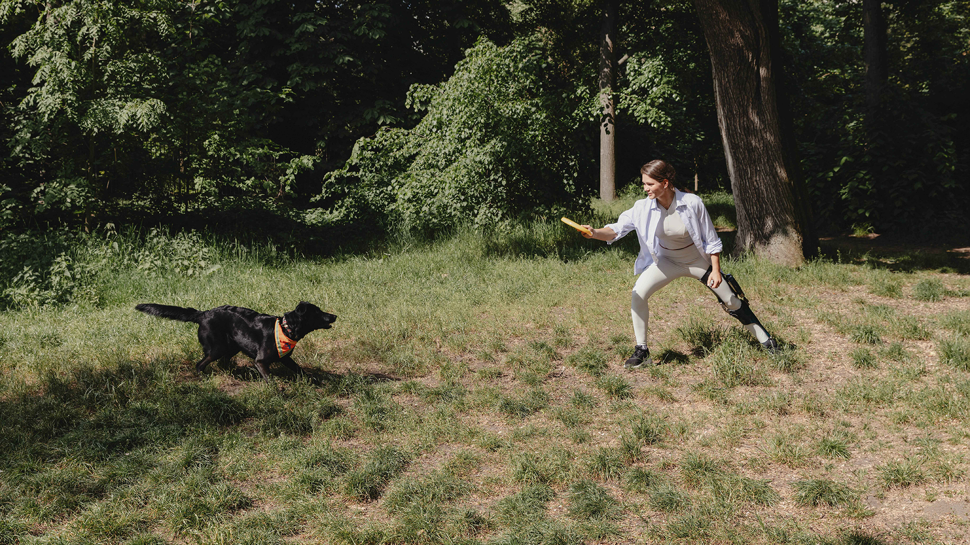 Ottobock C-Brace orthosis user practising Yoga.