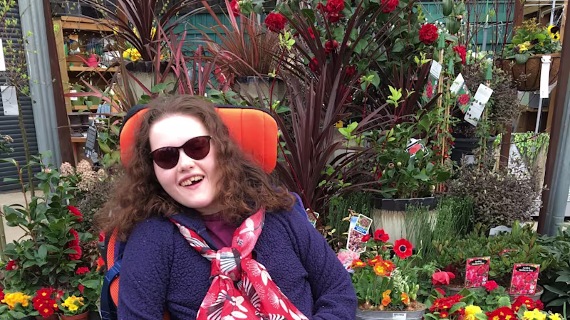 Catherine in her Avantgarde manual wheelchair with Ottobock SHAPE Custom Seating