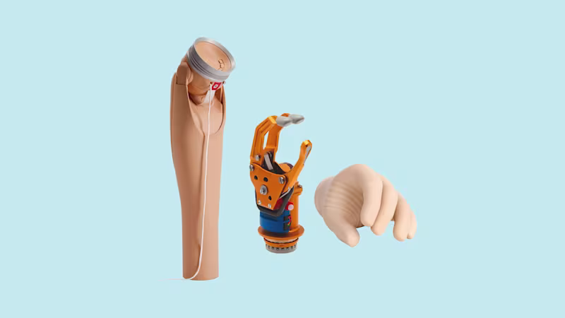 Hier werden für einen Armprothesenträger das DynamicArm-Ellbogengelenk mit der VariPlus Speed Hand von Ottobock gezeigt.