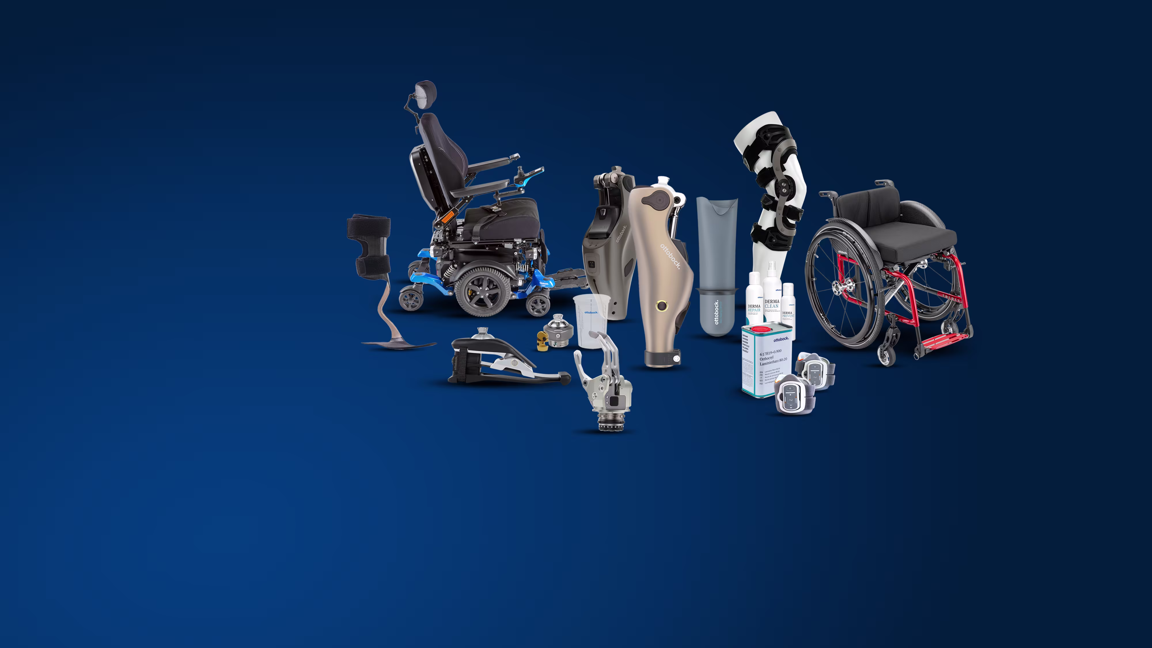 Auf einem Tablet ist der Ottobock Online Shop Deutschland geöffnet. 