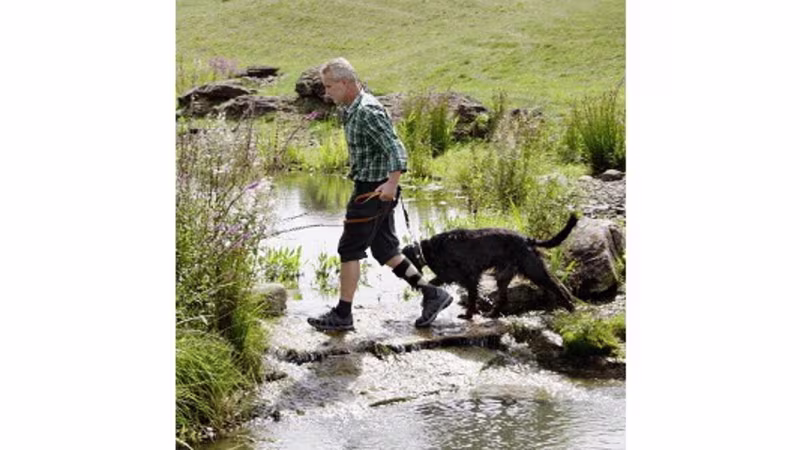 Man walking with AFO.
