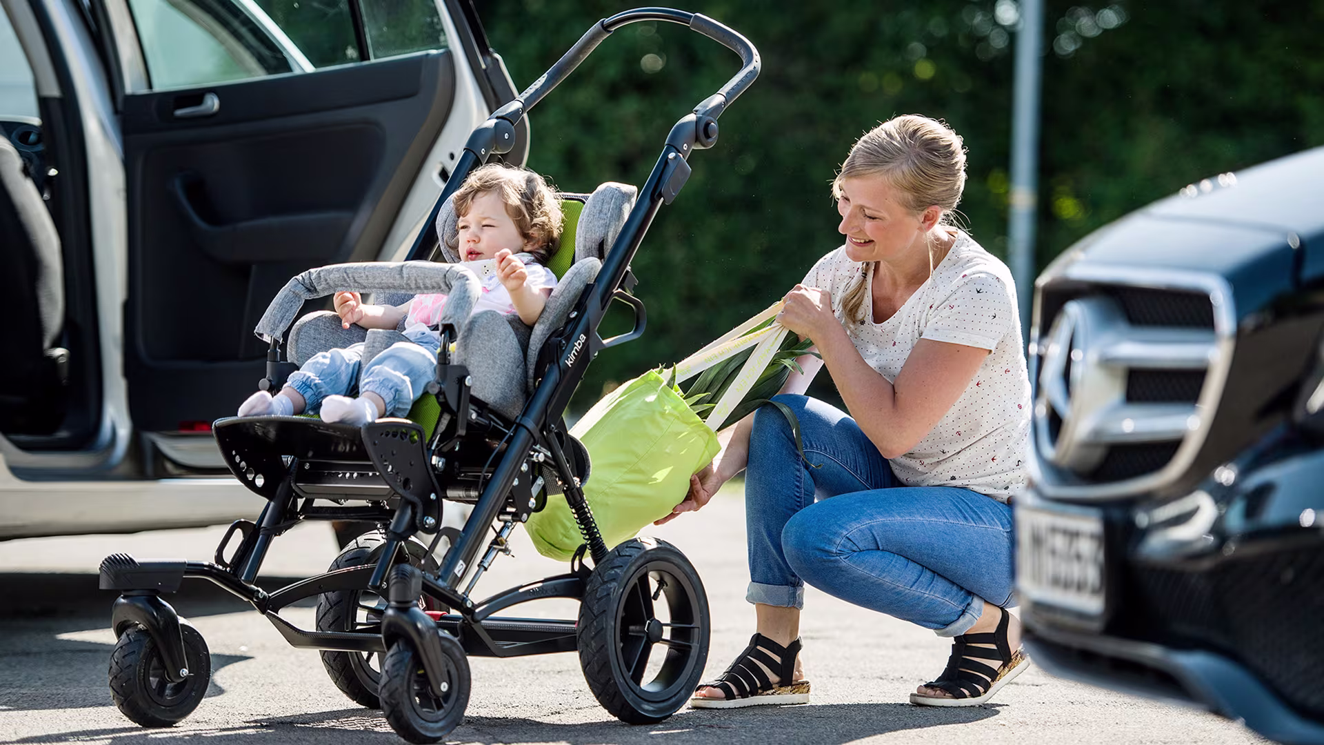 Kimba seating buggy has safety and functionality.