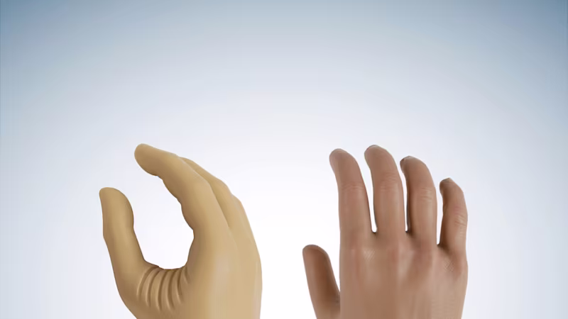 Ottobock System Electric Hand Digital Twin with mHand Adapt prosthetic combo for reliable multifunction use.