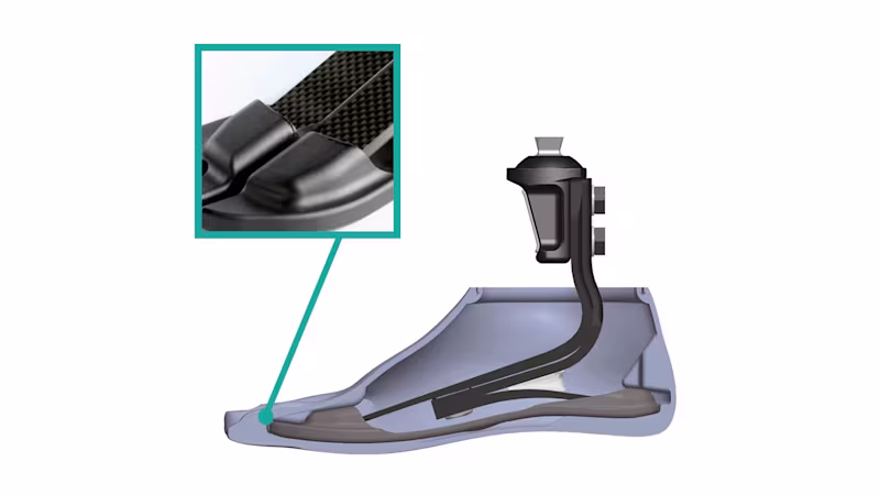 義足足部 トリトン1C60 つま先まで伸びたカーボン構造