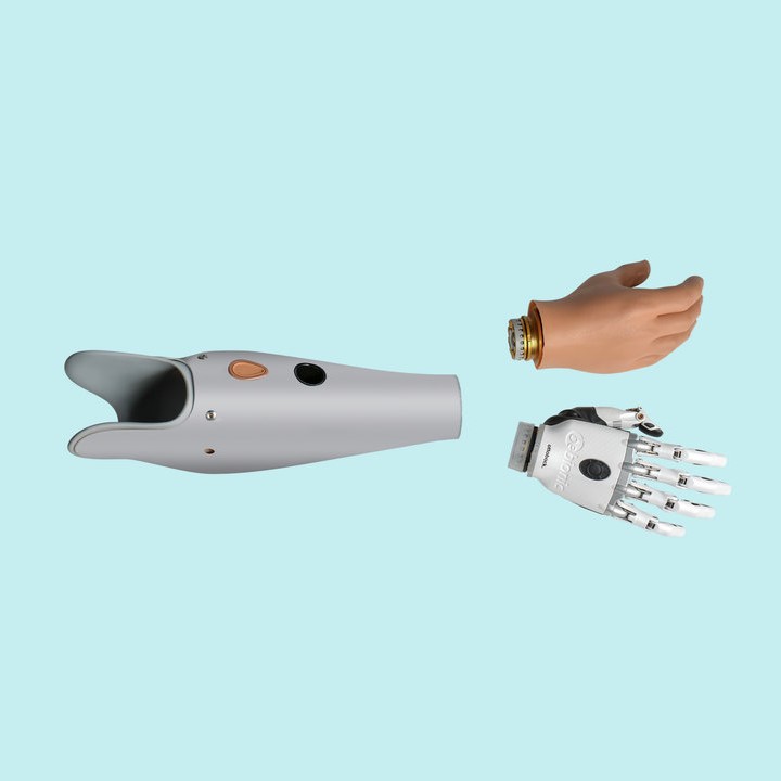 Hier werden die Myo Plus, bebionic und Speed Hand für einen Armprothesenträger von Ottobock gezeigt.