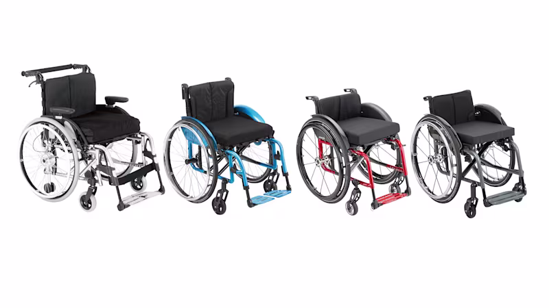 Ottobock Avantgarde wheelchair family cropped in front of a white Background