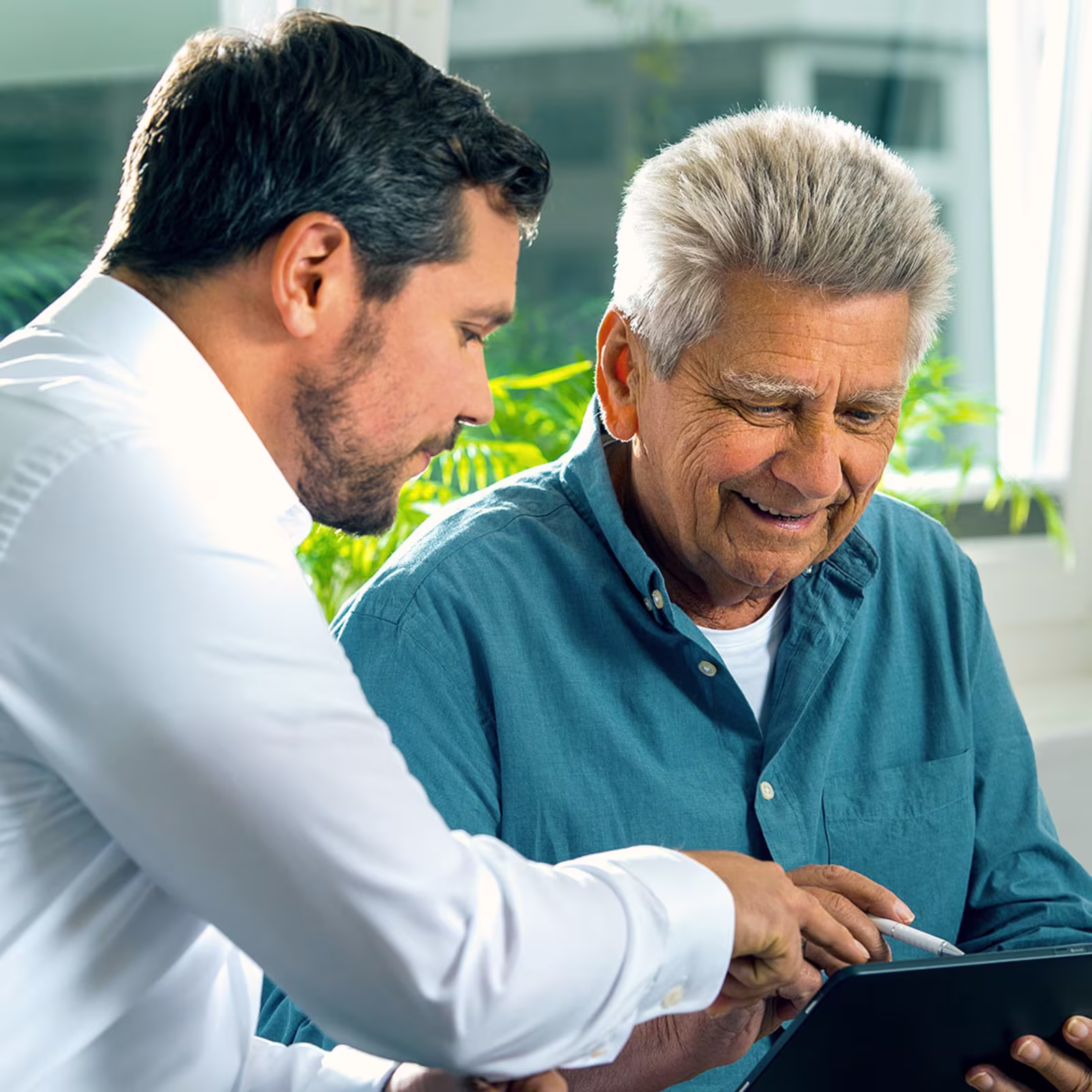 Ein Anwender führt ein Gespräch mit seinem Therapeuten