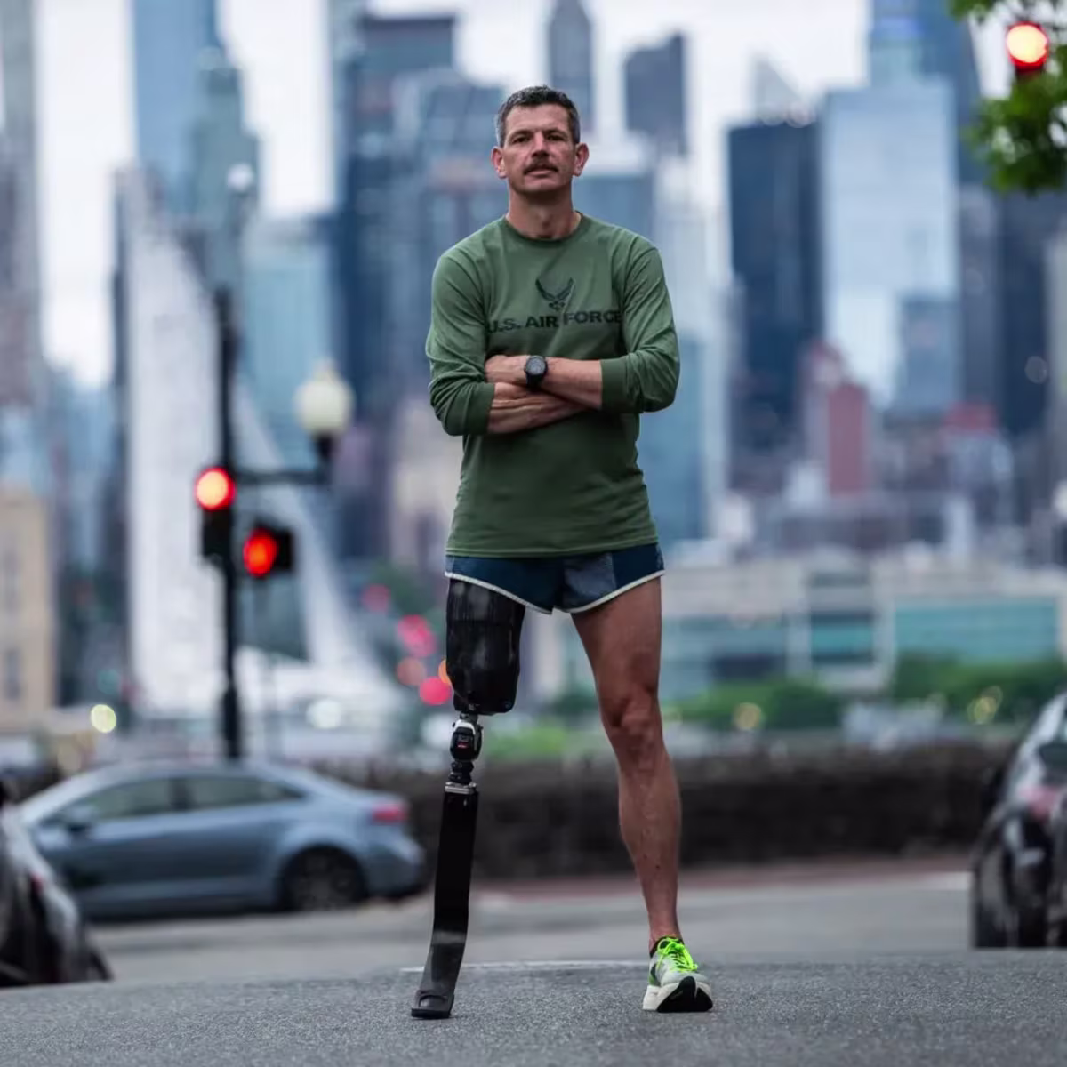 Ottobock Ambassador Adam Popp posing on a street