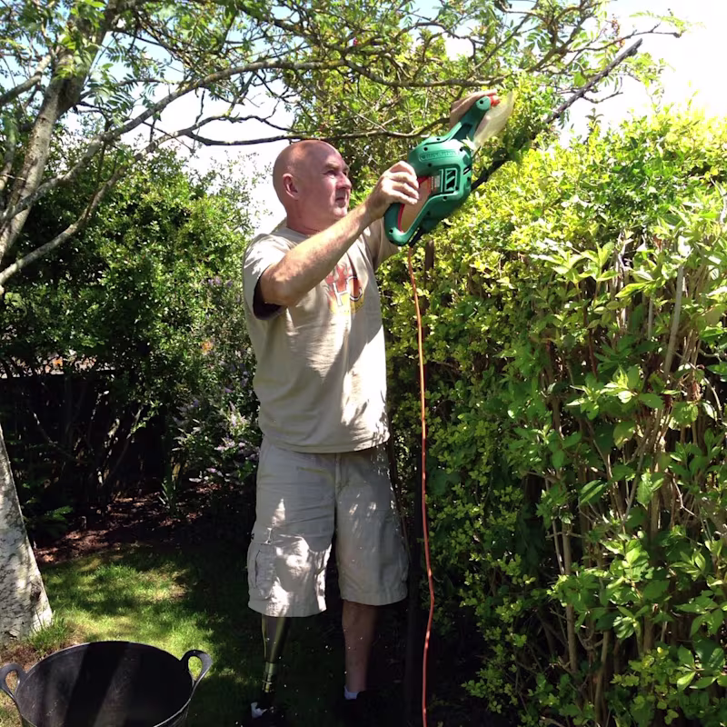 Courtenay in the garden