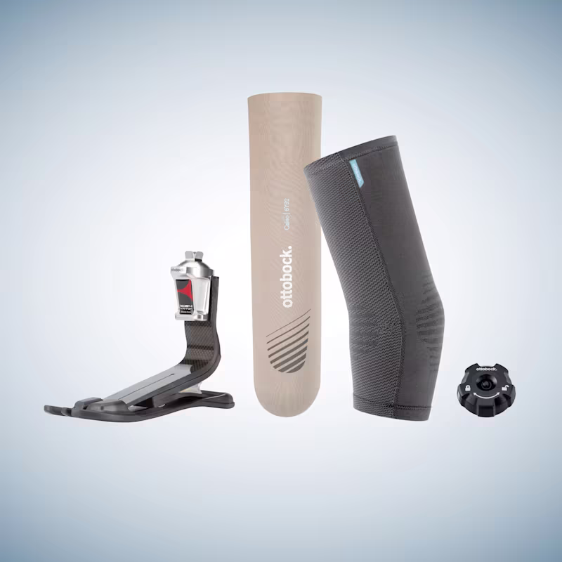 Ottobock Triton Heavy Duty prosthetic foot with Caleo liner.