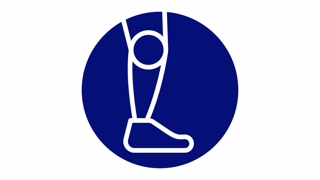 Icon of a leg with a microprocessor knee joint.