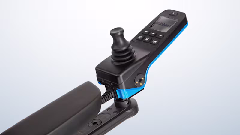 A closeup picture of the intuitive ICON app that enables users to control the Juvo B7 wheelchair.