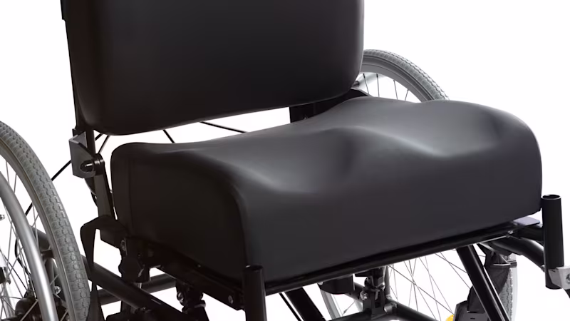 The ergonomically designed back and seat cushion of the Start Multi manual wheelchair from Ottobock