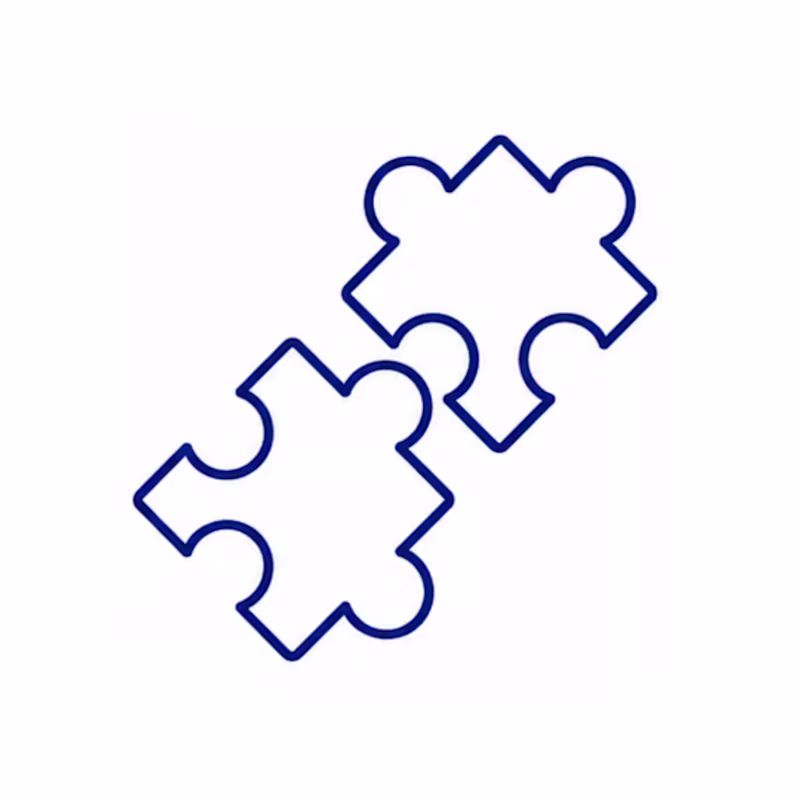 Puzzle pieces illustrating the exopulse suit for children as part of care