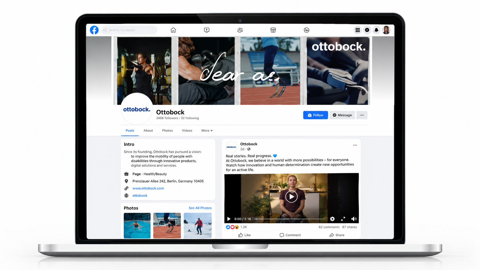 Discover Ottobock on Facebook for inspiring stories, innovative prosthetics, mobility solutions, community updates, and insights into the world of human bionics.