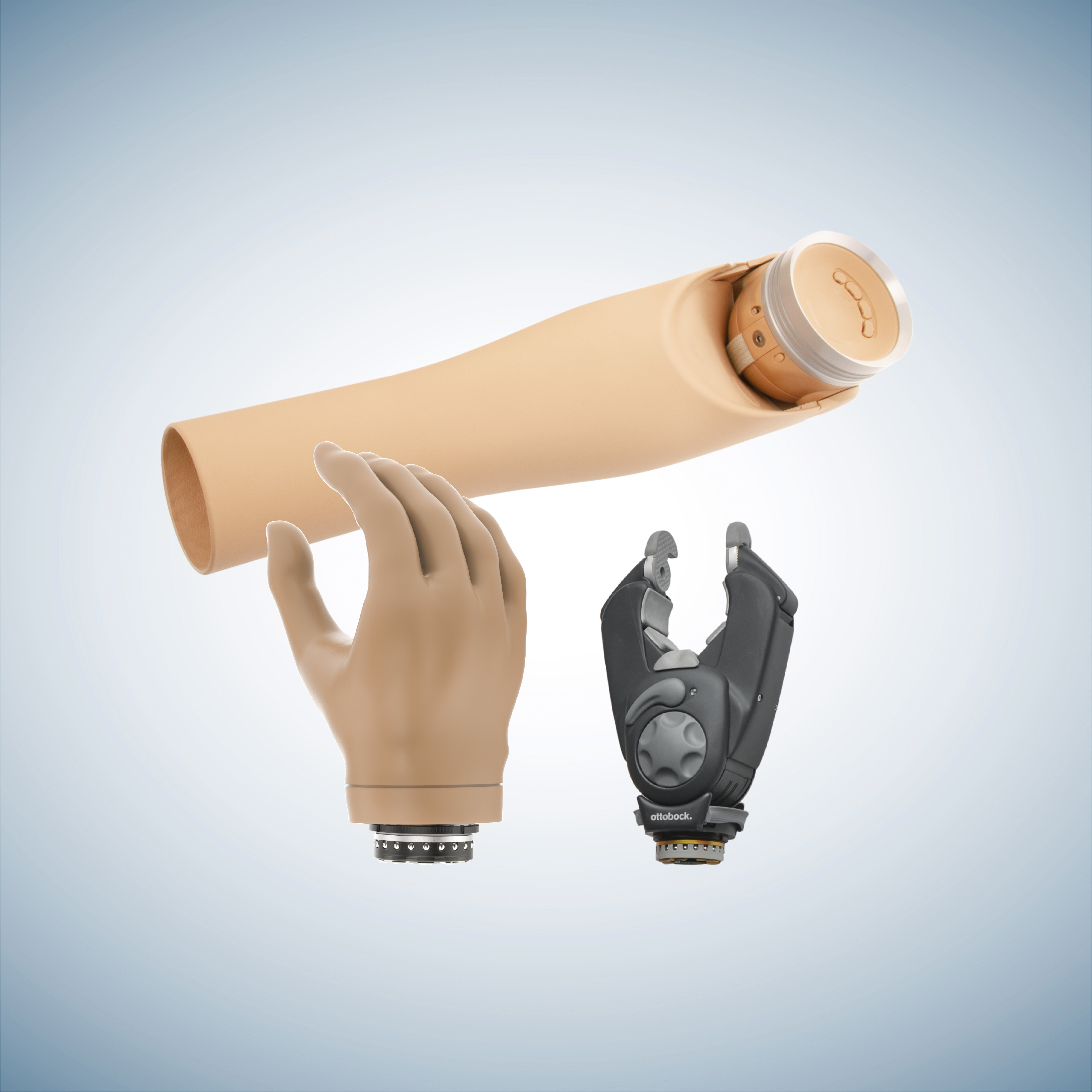 Ottobock ErgoArm with Speedhand and Greifer prosthetic arm combination for reliable everyday use.