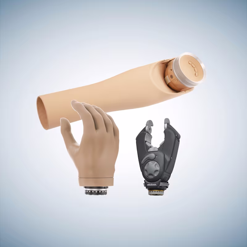 Ottobock ErgoArm with Speedhand and Greifer prosthetic arm combination for reliable everyday use.