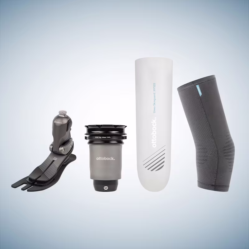 Taleo Adapt foot, Uneo Pure liner, and Harmony P4 suspension