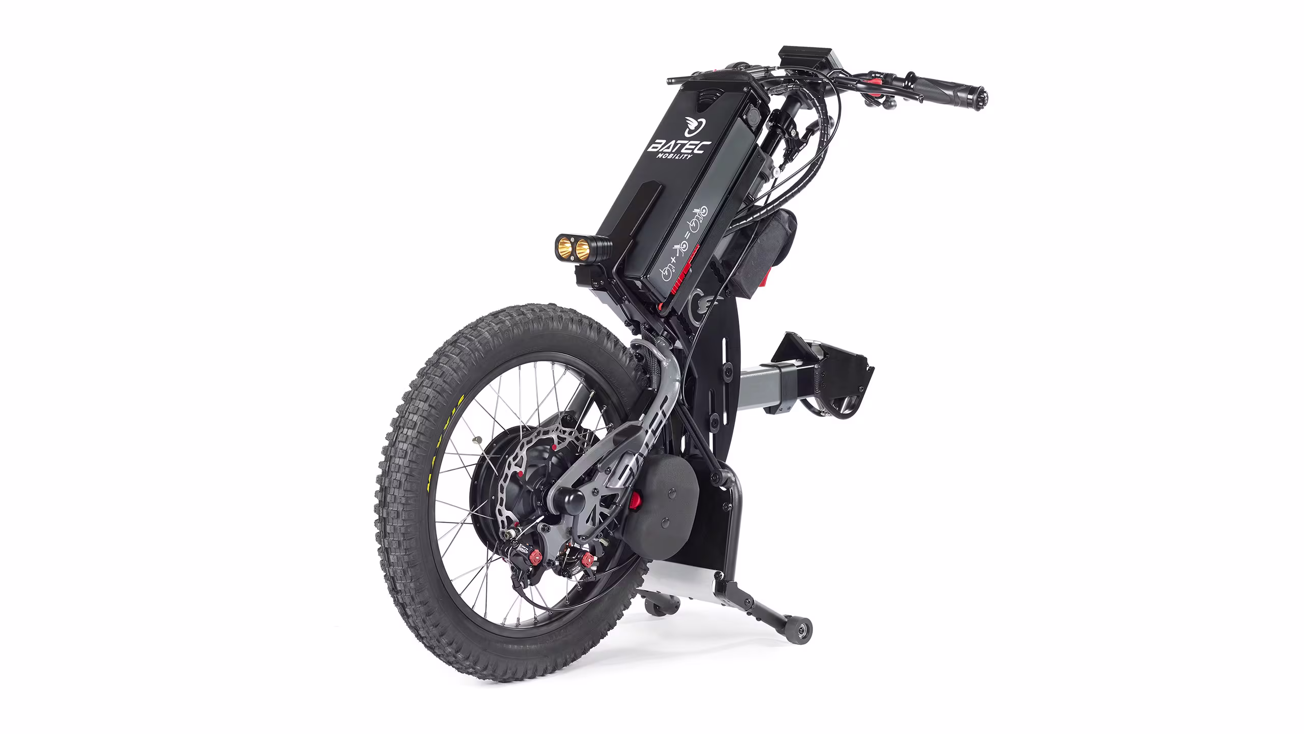 Vsta di 3/4 anteriore del handbike Batec modello Scrambler 2