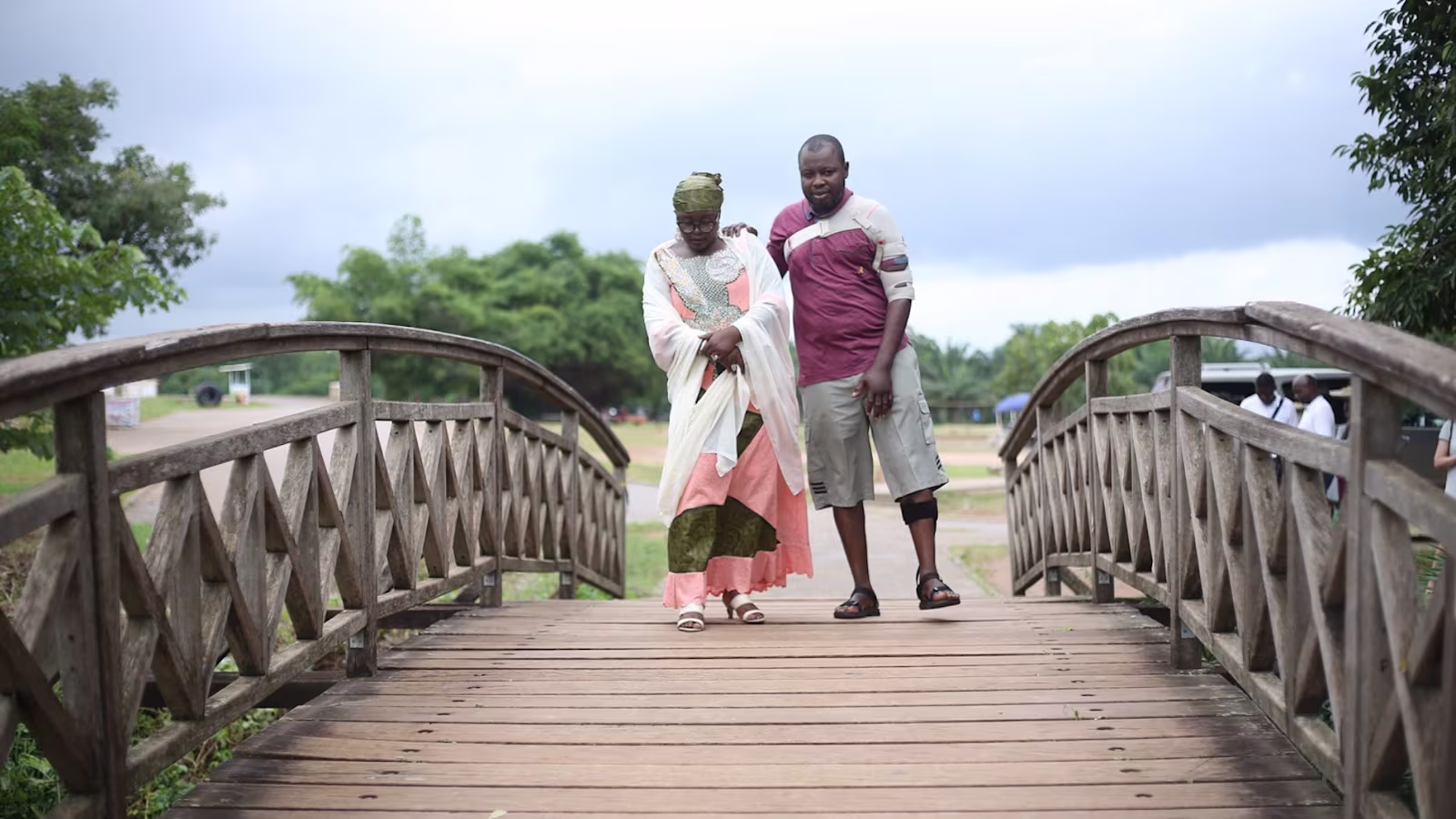 Stroke patient goes for a walk