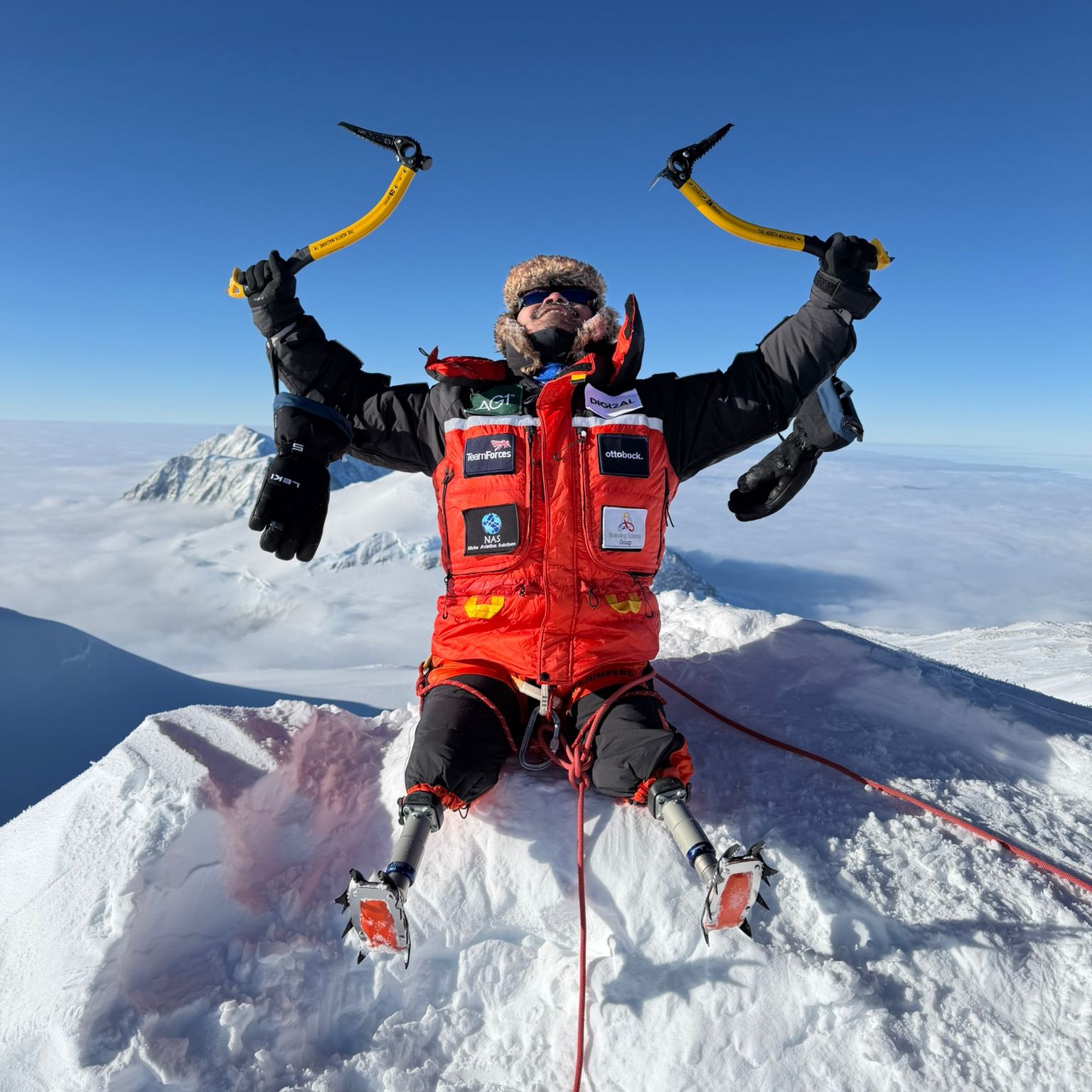 Hari Budha Magar on Mt. Vinson in Antarctica. (c) Ottobock