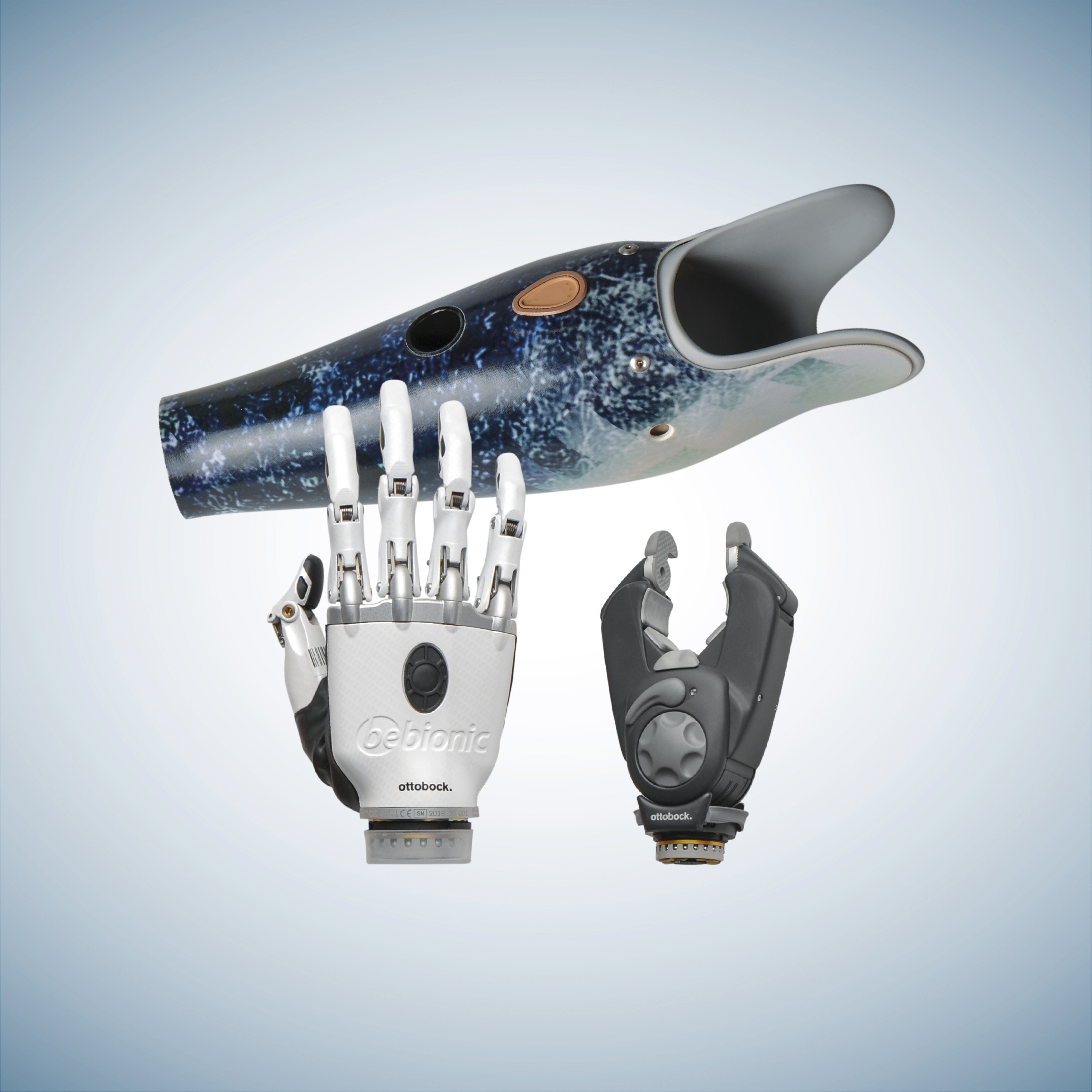 bebionic hand with Greifer – precise fingertip control and powerful grasp for daily use