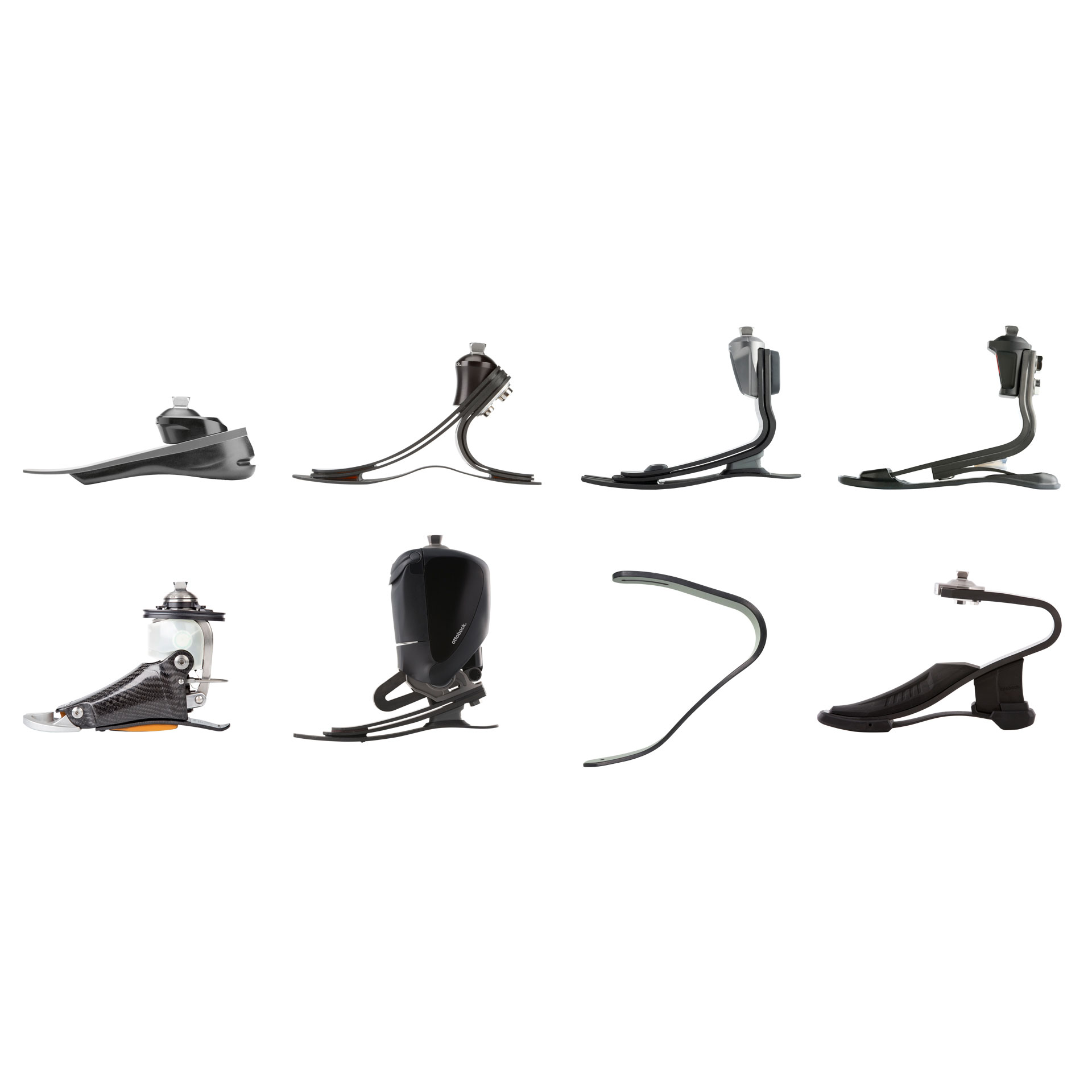 Le profil latéral de la gamme de produits Taleo Prosthetic Feet Family