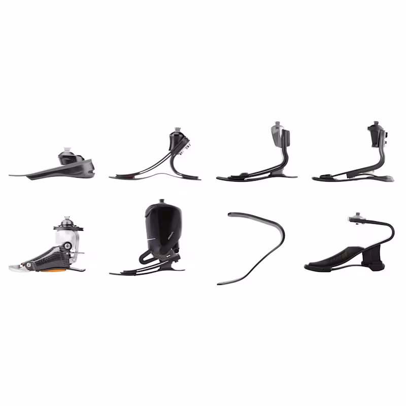 The side profile of the Taleo Prosthetic Feet Family product line