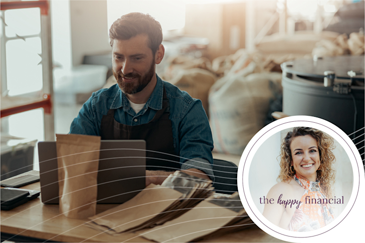 Kleine ondernemer achter de laptop