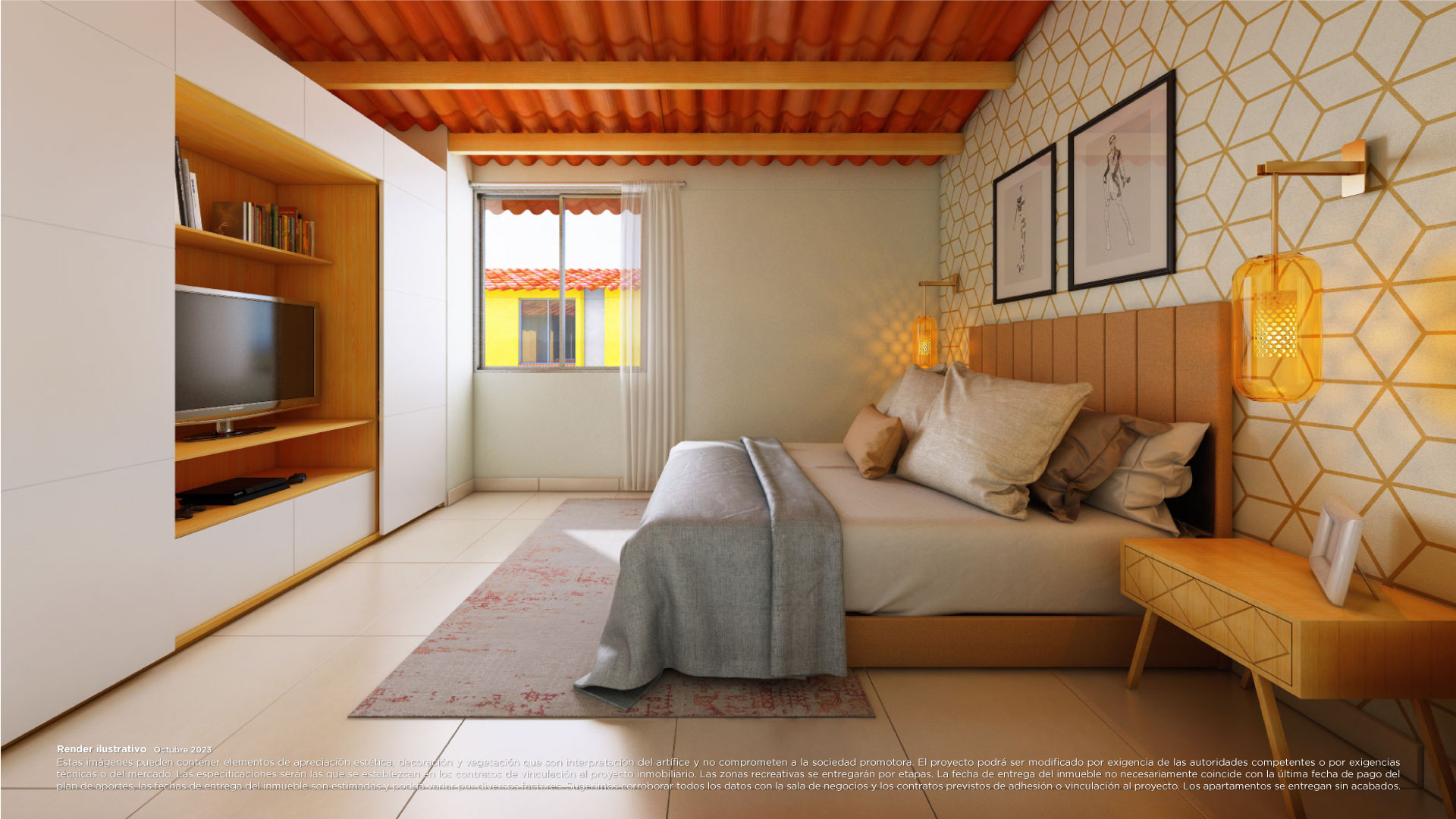 Guayacanes Casas Render HabitaciónPpal
