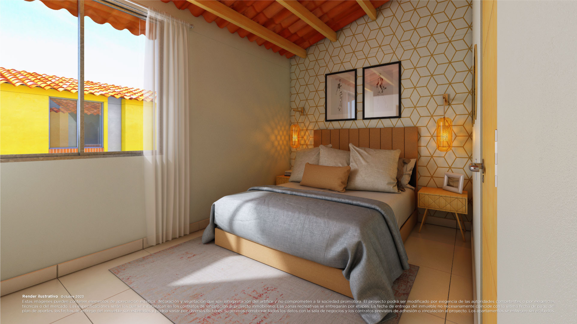 Guayacanes Casas Render HabitaciónPpal 2