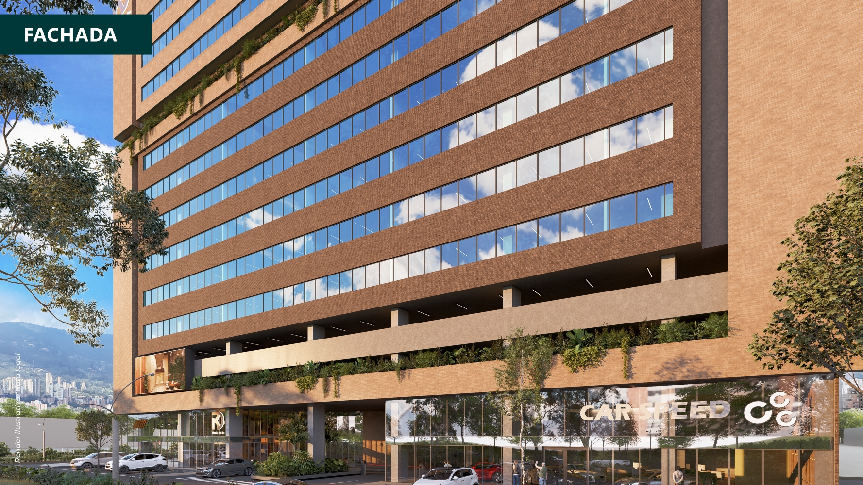 fachada distrito del rio ayc render