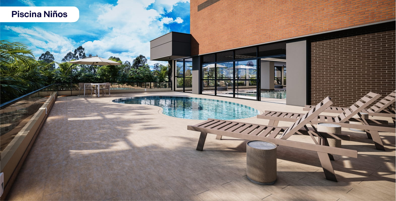 render alma del rio piscina niños