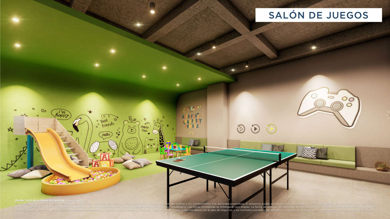 Render entre jardines salon juegos infantiles